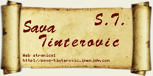 Sava Tinterović vizit kartica